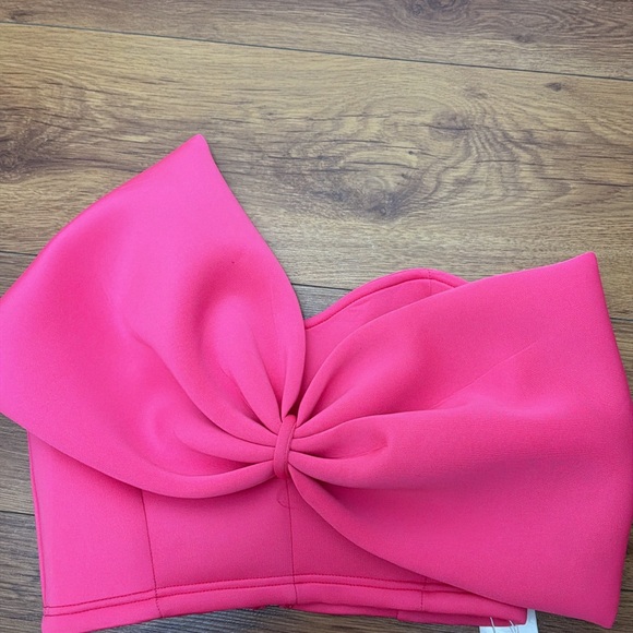 Tops - Vibrant Pink Bow Bandeau Top